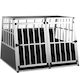 XXL Hundetransportbox Schwarz Silber 97 x 90 x 70 cm
