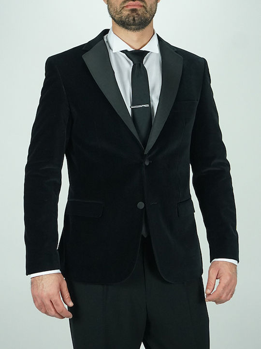 Men's Winter Suit Jacket Slim Fit Black