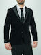 Men's Winter Suit Jacket Slim Fit Black