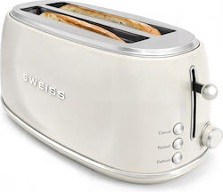 Sweiss Retro Φρυγανιέρα 2 Θέσεων 1500W Cream