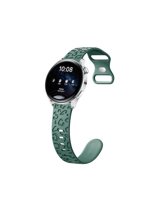 Concave Leopard Print Butterfly Silicone Strap for Xiaomi Watch S4 Pine Green
