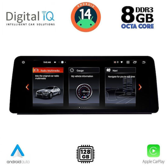 Digital IQ Car Audio System for BMW E60 2008-2011 (Bluetooth/USB/WiFi/GPS/Apple-Carplay/Android-Auto) with Touch Screen 10.25"