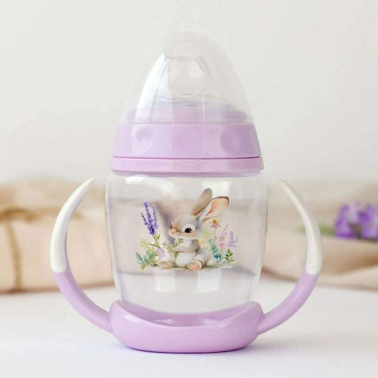 Kiokids Lavender Bunny Εκπαιδευτικό Μπιμπερό Πλαστικό με Λαβές Λιλά για 6m+ 270ml