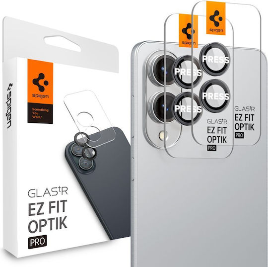 Spigen Optik Pro EZ Fit Προστασία Κάμερας Tempered Glass Μαύρο για το Galaxy S25 Edge