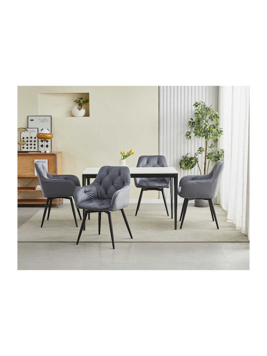 Stühle Küche Dark Gray And Black 1Stück 56x61x84cm