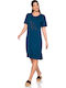 Summer Midi Petrol Blue Dress