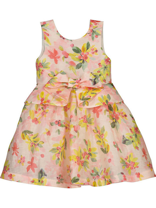 Children's Dress Sleeveless Linen Embrime