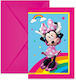 Minnie Party Invitations with Envelope 6 pcs