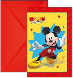 Mickey Party Invitations with Envelopes 6 pcs
