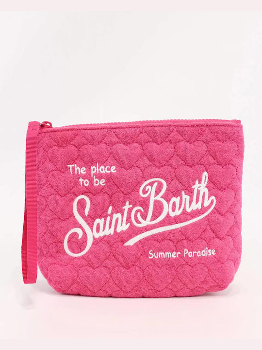 Women's Toiletry Bag Mc2 Saint Barth Aline Sponge-quilted Hearts 77 Emb Pink 0378000130