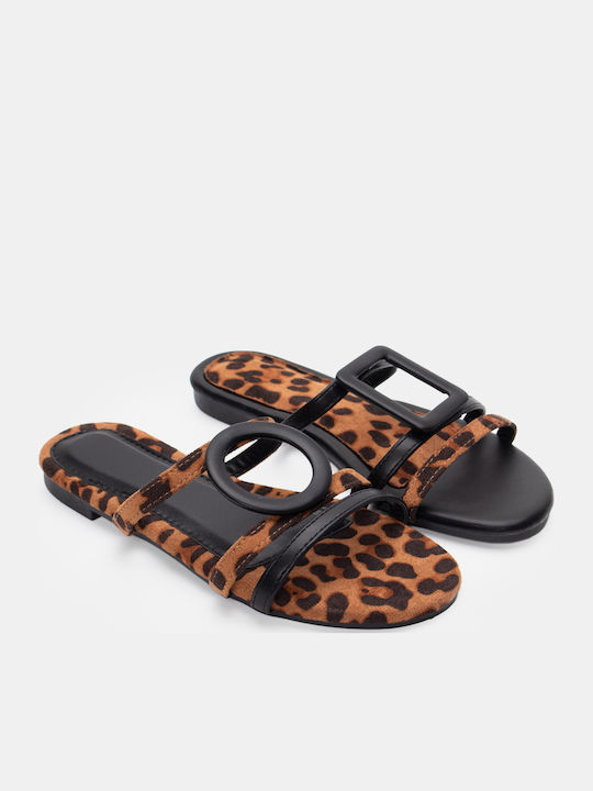 Luigi Women's Flat Sandals Animal Print
