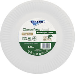 Weiße Pappteller Ø23cm Groß L9 FSC Mix 10 Stück Tefaco 000049 00030831