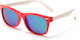 Techsuit D802 Τετράγωνα Παιδικά Γυαλιά Ηλίου με Polarized Φακό Κόκκινα