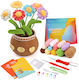 Complete Diy Crochet Set Beginners Advanced Accessories Yarn Tools Instructions Included Decorative Model Handmade Flower Pot Daisies Multicolor Brown
