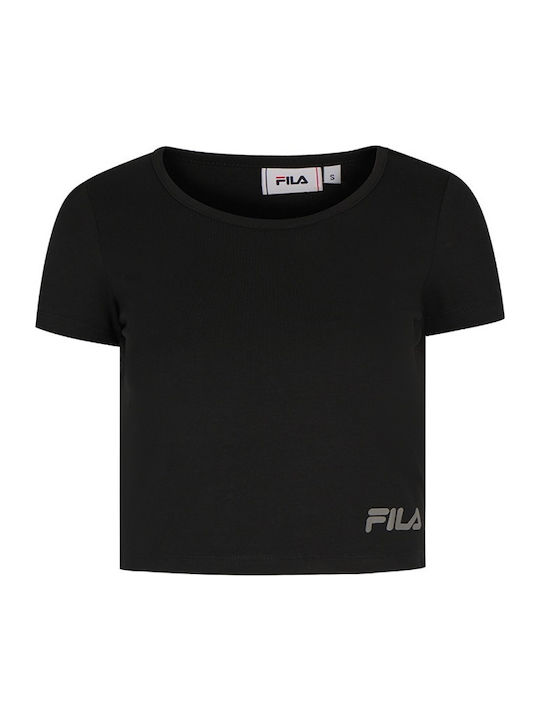 Γυναικείο Crop Top Βαμβακερό Κοντομάνικο Black