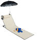 Șezlong Pliabil de Plajă Relaxdays Picioare Umbrelă Bej 6 x 60 x 197 cm