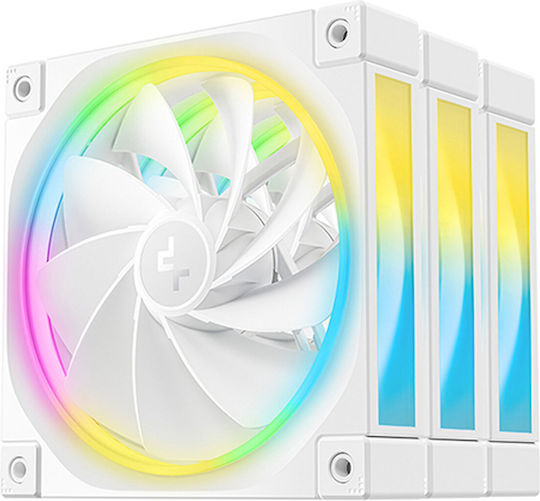 Deepcool FL12R WH Reverse Blade Case Fan 120mm 2150rpm 55cfm with RGB Lighting 3pcs White