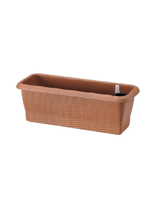 Bama Self-watering Planter Box Plastic Light Terracotta 40x20x17.5cm.