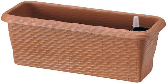 Bama Самополивен Кутия за саксии Пластмаса Light Terracotta 40x20x17.5см.