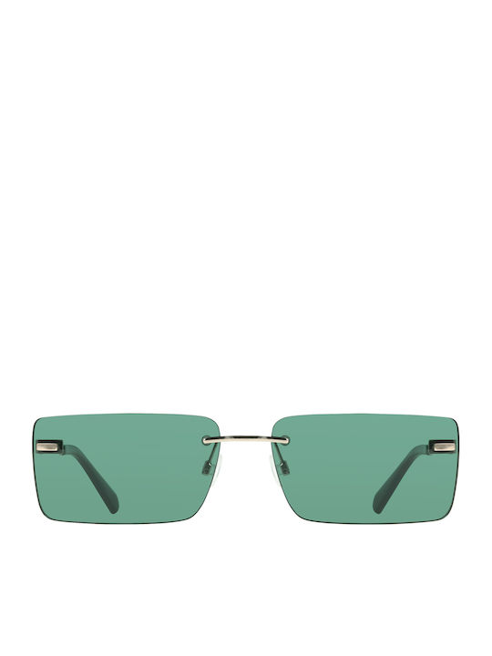 Calvin Klein Women's Sunglasses with Green Meta...