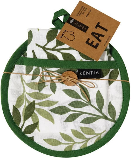 Kentia Pot 252 Πιάστρα Κουζίνας Υφασμάτινη Πράσινη 2τμχ