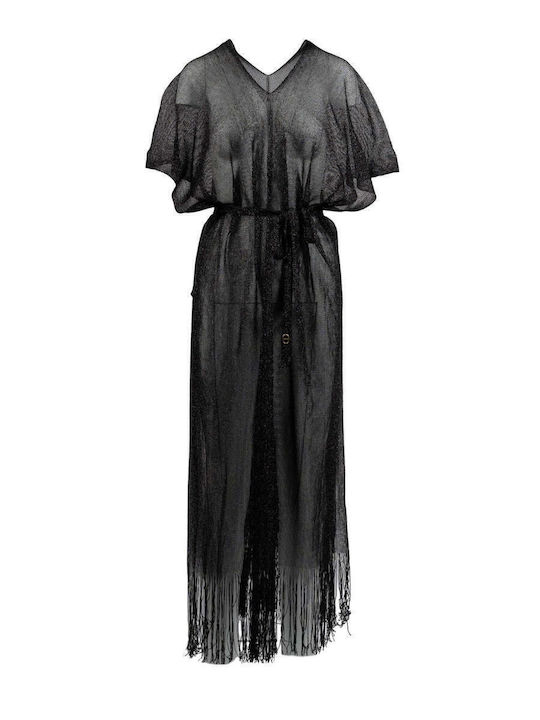 Twinset Лятна Maxi Рокля За Вечерно Излизане Черна