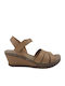 Damenplattformen Tabac Braun