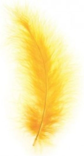 490563 Solid Color Marabou Feathers 17 Colors Set of 15 Pcs 04 Gold Yellow