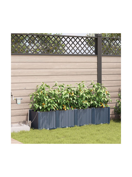 Garden Planters Irrigation System 4 Pcs Grey
