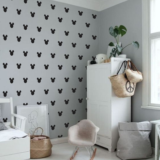 Wall Stickers For Nursery-kids Room Mickey Set Of 28pcs. - Light Grey