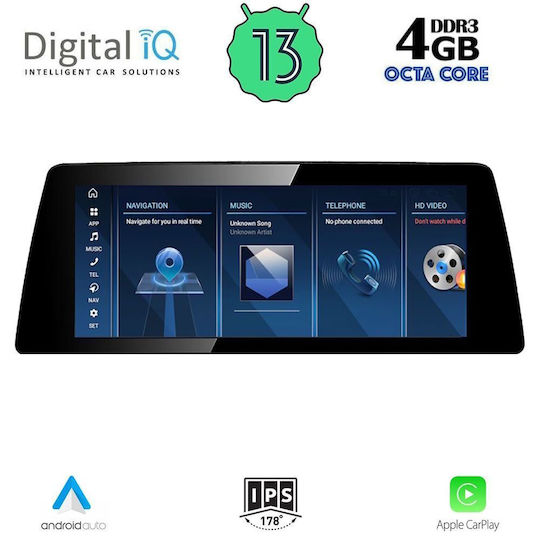 Digital IQ Car Audio System for BMW X3 (F25) 2011-2013 (Bluetooth/USB/WiFi/GPS/Apple-Carplay/Android-Auto) with Touch Screen 10.25"