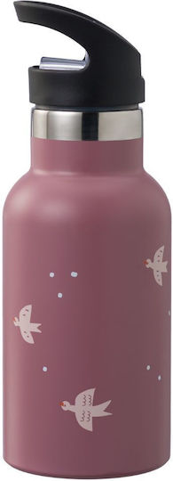 Fresk Kids Water Bottle Thermos Stainless Steel with Straw Gray 350ml
