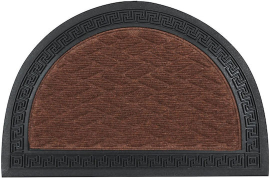 Entrance Mat Anti-slip Semicircular made of Rubber Brown 40x60cm Thickness 12mm