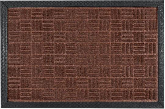 Entrance Mat Anti-slip made of Rubber Brown 40x60cm Thickness 12mm