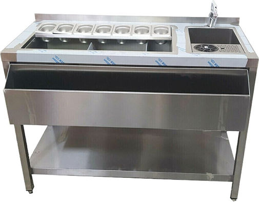 Lappas Metallisch Bar Station mit Abmessungen 180x70x85cm