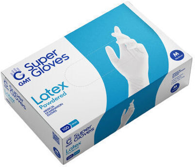 GMT Super Gloves Гащеризони Латекс На прах в Бял цвят 100бр