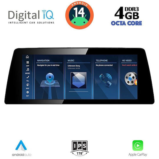 Digital IQ Car Audio System for BMW X5 (E70) / X6 (E71) 2006-2009 (Bluetooth/USB/WiFi/GPS/Apple-Carplay/Android-Auto) with Touch Screen 10.25"