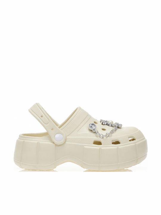 Tsoukalas Damen Clogs Beige