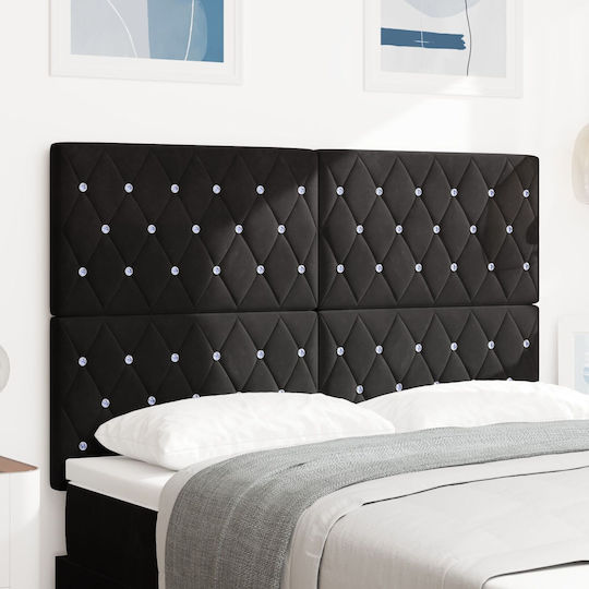 vidaXL Cap de pat din Material Textil Negru 140cm