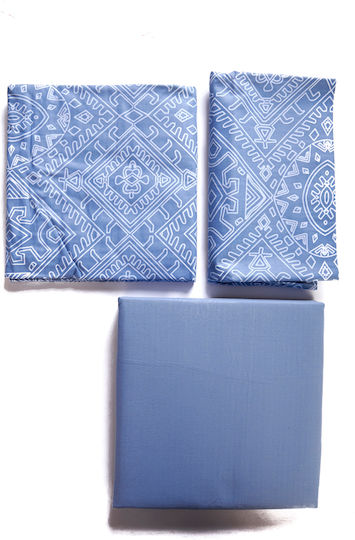 Comfort Bettwäsche-Set King Size 270x245cm. Blue 4Stück