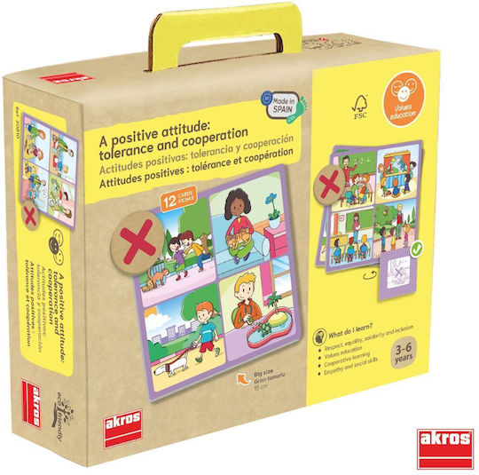 Akros Educational Game Positive Attitude Cards Tolerance Cooperation Ages 3-6 20810