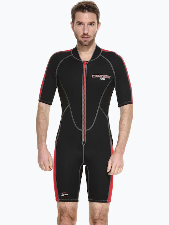 CressiSub Lido Monoshort De Scufundare Cu Fermoar Negru 2mm