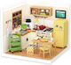 Rolife Construction & Building Toys Wooden Robotime Happy Meals Kitchen with LED for Children Aged 8+