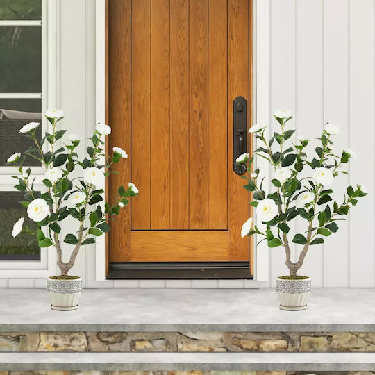 Künstlicher Kamelienbaum 91 cm Blühende Blumen Weiß Hz10313wh-1 Costway Künstlicher Kamelienbaum 91 cm Blühende Blumen Weiß Hz10313wh-1 Costway