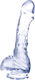 Nanma Dildo Glass Dildo with Balls and Suction Cup Transparent