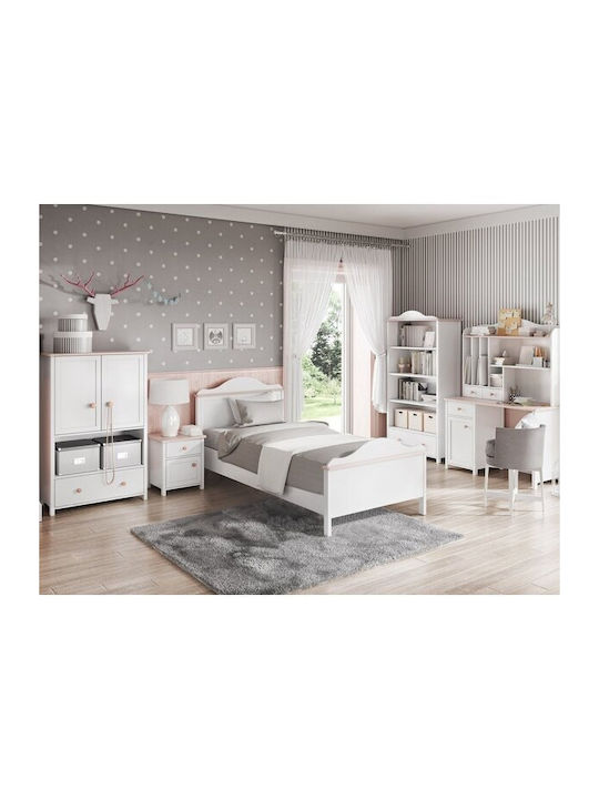 Kids Bedroom Set White with Bed for Mattress 90x200cm
