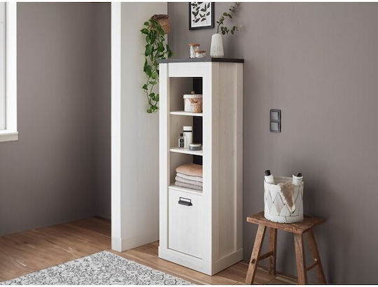 Bookcase with LED Cirtale 123 White Pine, Anthracite 51x38x146cm 537301IMV Bookcase with LED Cirtale 123 White Pine, Anthracite 51x38x146cm 537301IMV