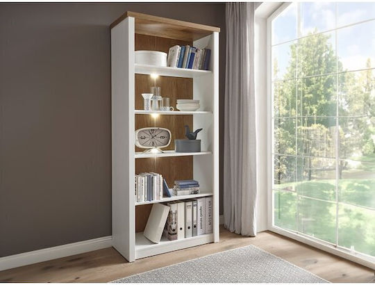 Bookcase with LED Etrdora 113 White Pine Oak 90x43x198cm