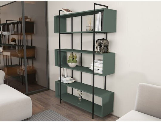 Kailua Bookcase 1245 Green Black 120x30x180cm