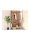 Kailua 538 Eingangsmöbel mit Spiegel Πεύκο, Μαύρο 40x90x34cm